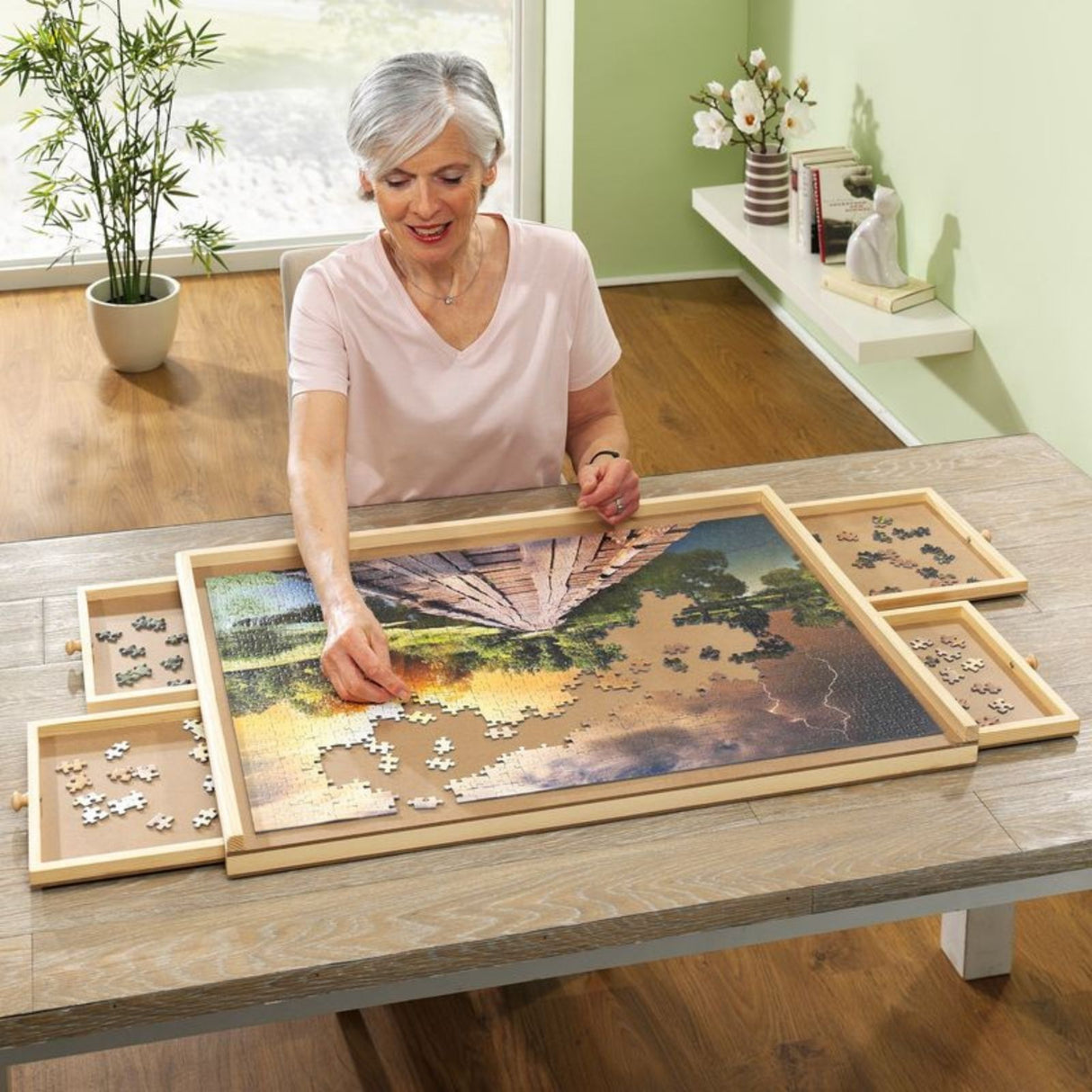 Puzzlebrett für 1000 Teile mit Auszügen Puzzletafel Puzzleunterlage