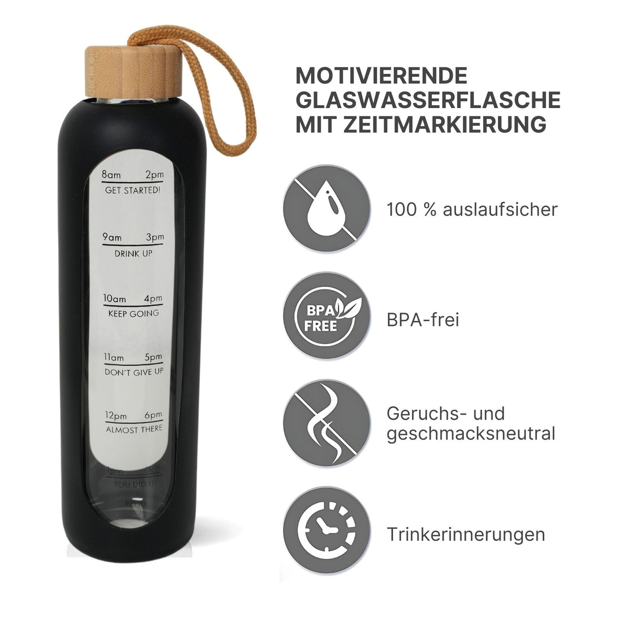 Getränkeflasche Glasflasche Wasserflasche Sportflasche Trinkflasche