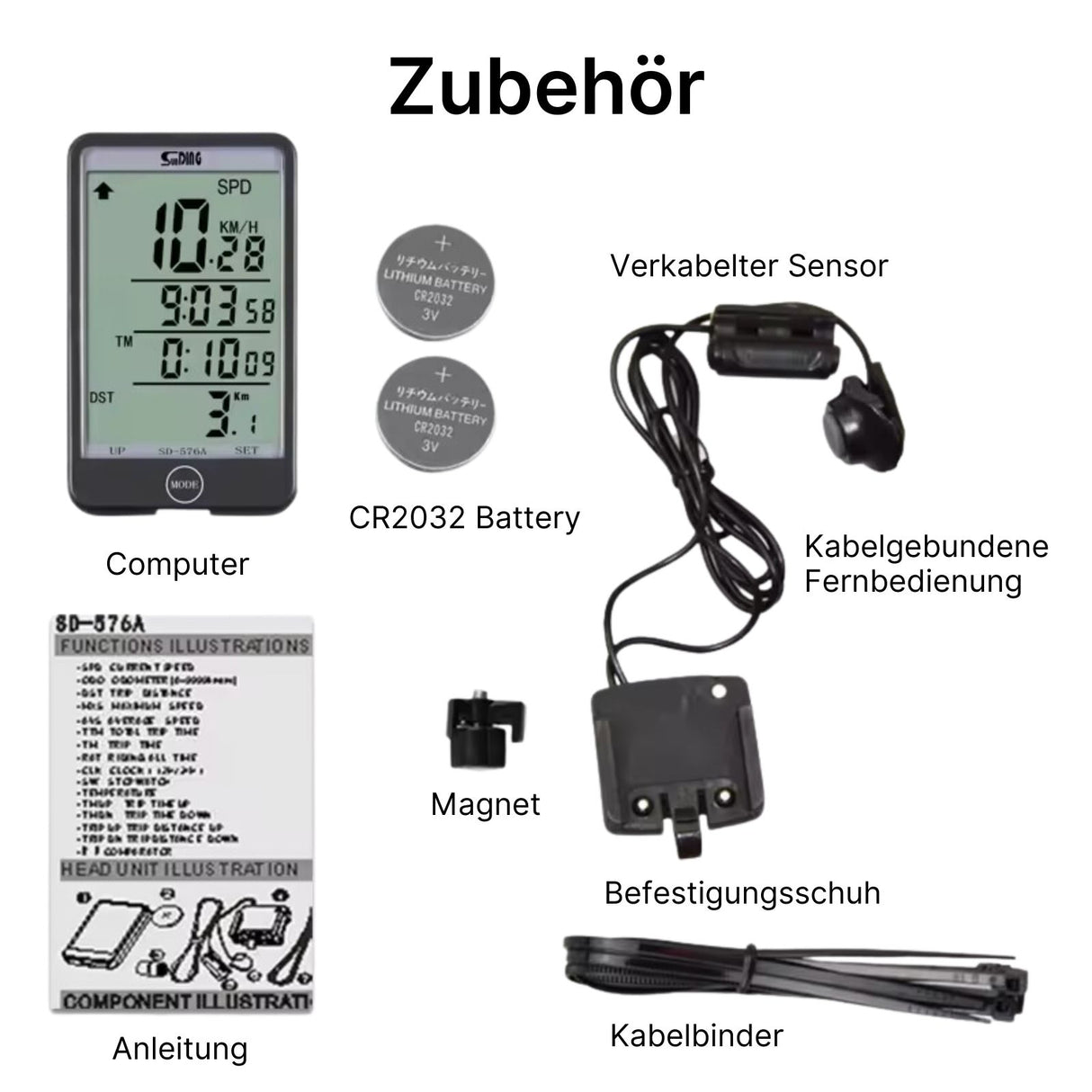 Sunding Fahrradcomputer Velocomputer Bikecomputer Fahrradtacho