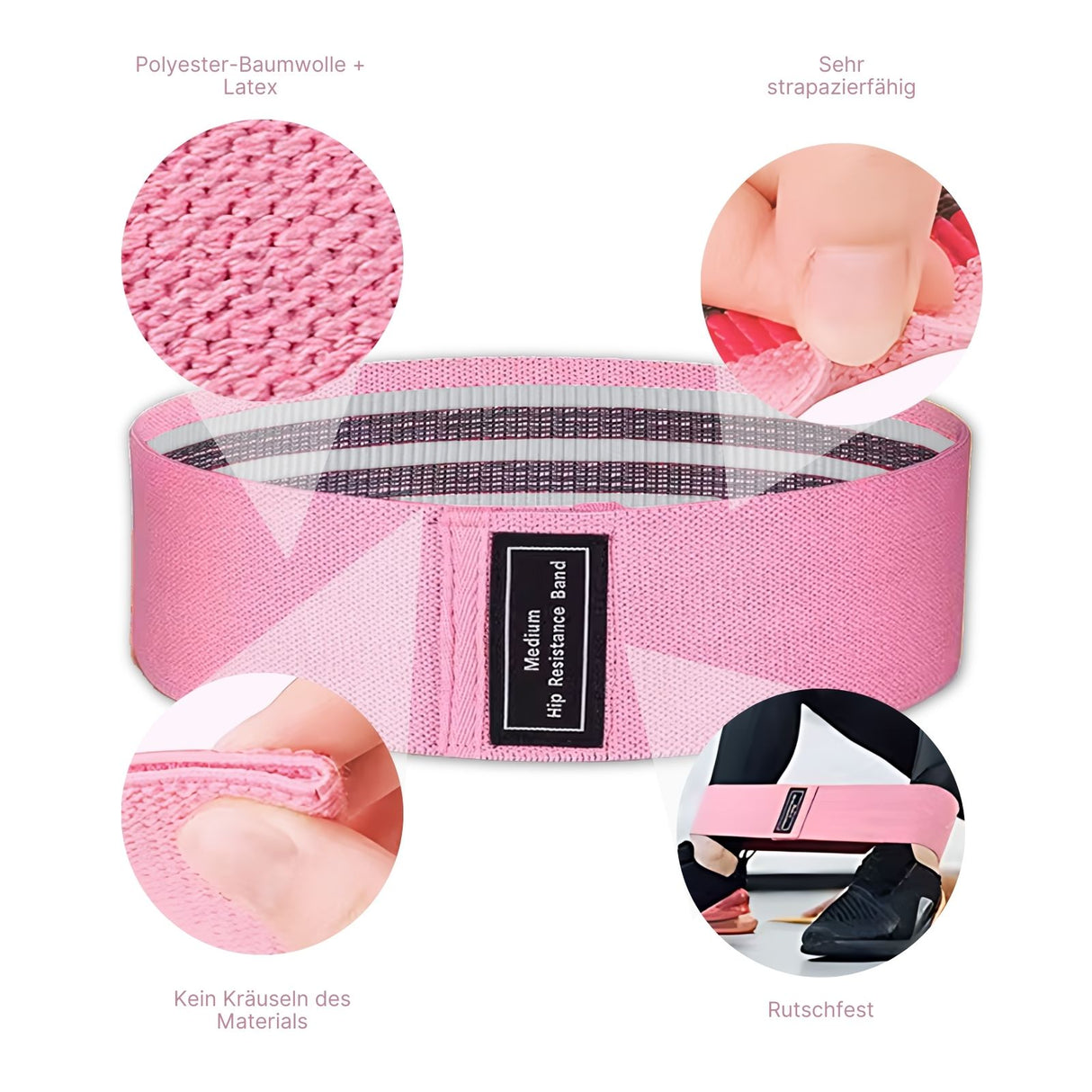 Glute-Band Hip-Resistance-Band Trainingsband Booty-Band Fitnessband