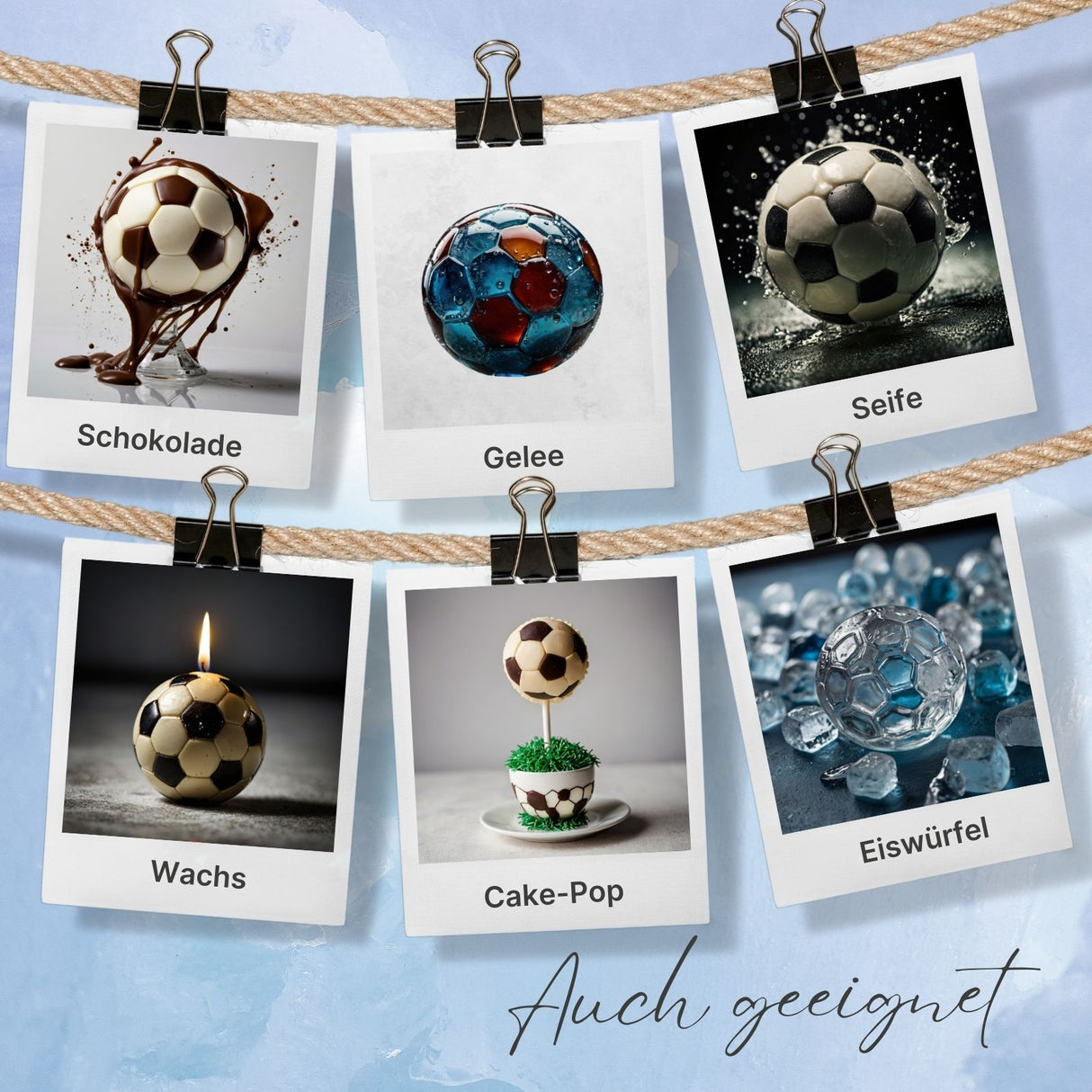 Fussball-Eiswürfelform Eiswürfelbereiter Silikonform Cake-Pop-Form