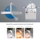 Wiederaufladbare Leselampe mit Ständer und Buch-Klemme LED-Leselicht Buchlampe Clip-Lampe