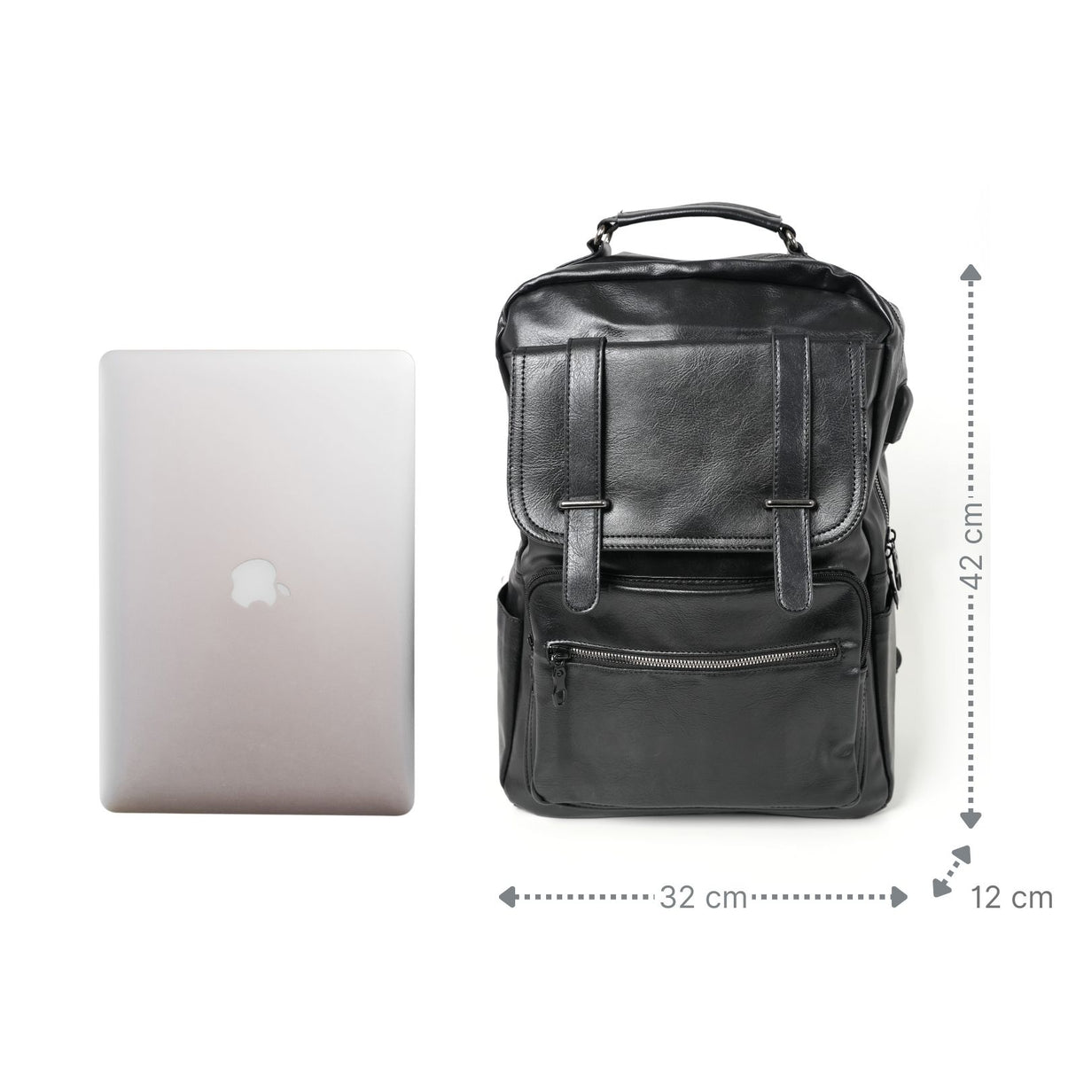 Laptop-Rucksack Tagesrucksack Business-Rucksack PU-Lederrucksack