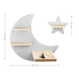 Mond & Sterne-Holzregal für Toniebox und Toniefiguren Spielzeug-Organizer Wandregal