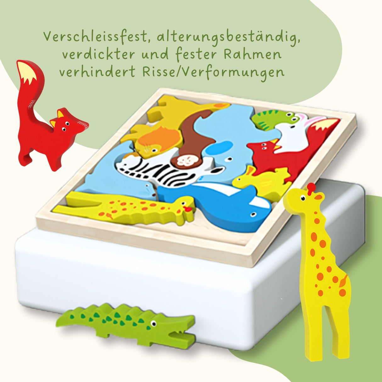 Tierpuzzle für Kleinkinder Holz-Puzzle Bildungsspielzeug