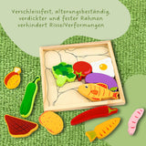 Holz-Puzzle für Kleinkinder Lebensmittelpuzzle Bildungsspielzeug