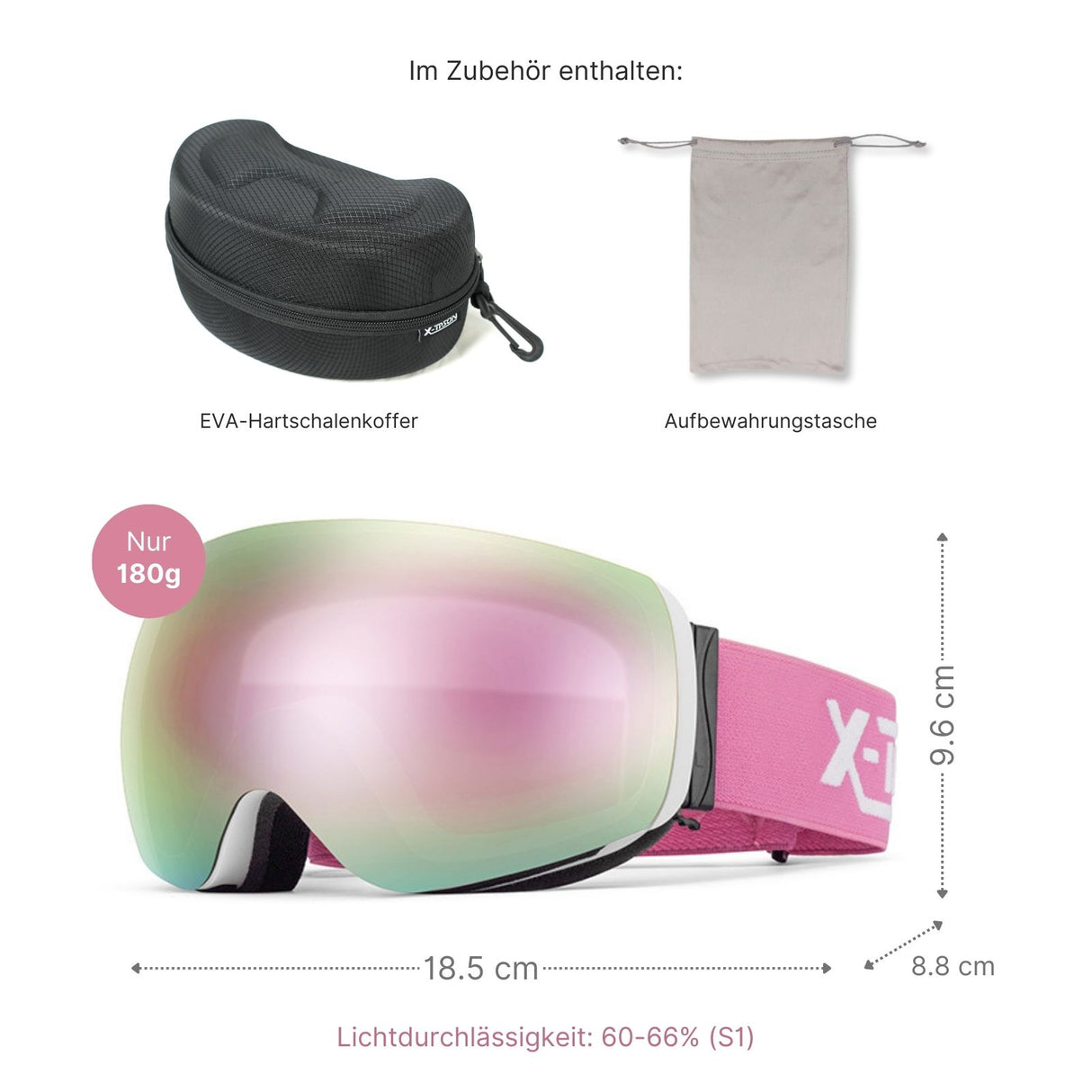 Magnetische Wintersportbrille Schutzbrille Snowboardbrille Skibrille
