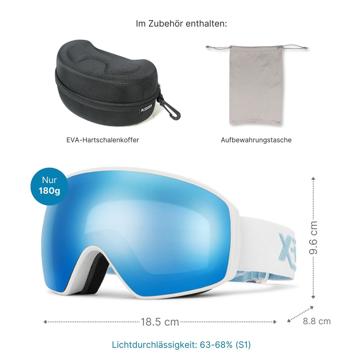 Magnetische Snowboardbrille Skibrille Wintersportbrille Schutzbrille