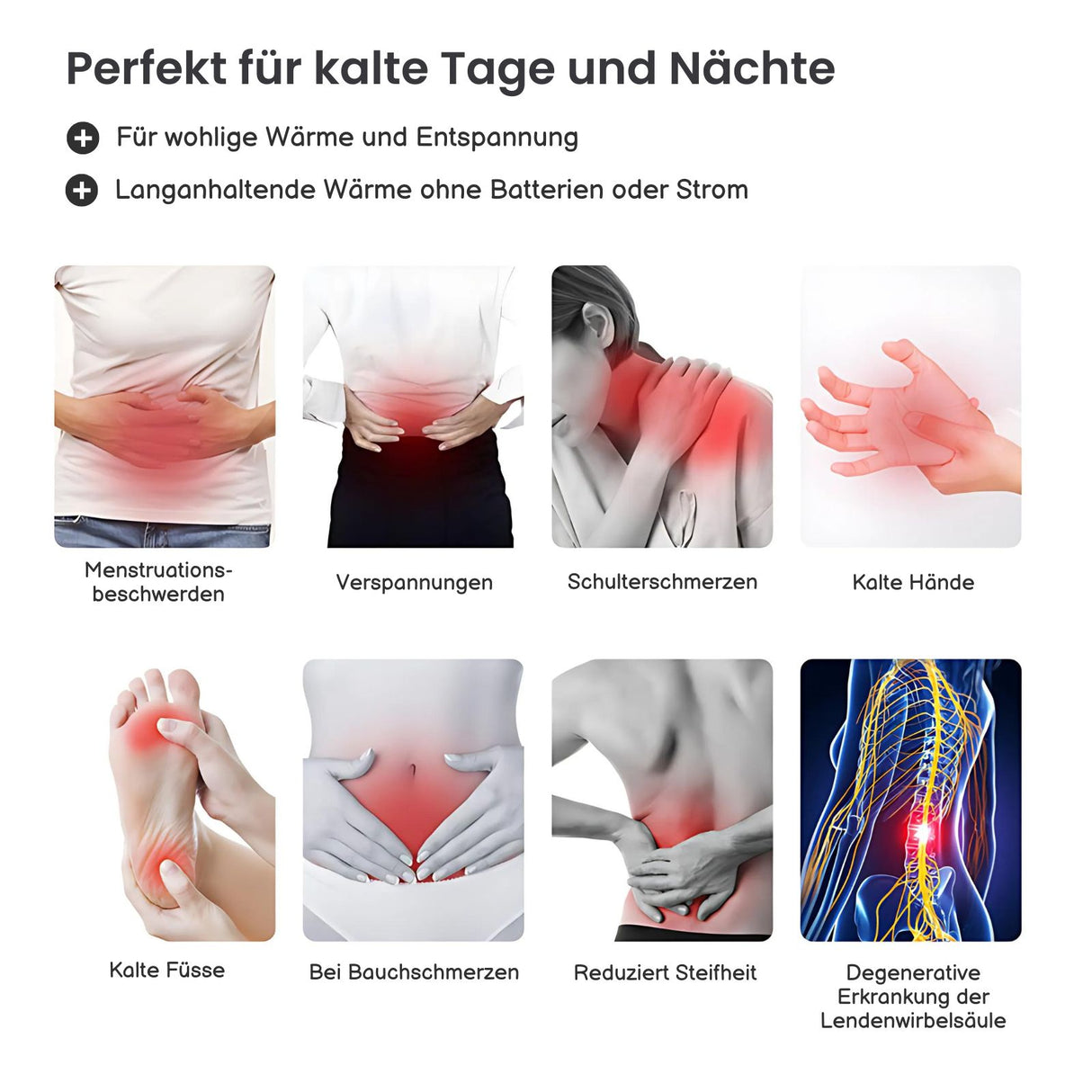Wärmegürtel- und Wärmflaschen-Set Heizflasche Bauchwärmer Handwärmer