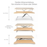 Bürotisch pneumatischer Aufsatz Notebook Schreibtisch Hubtisch Office Desk Arbeitstisch