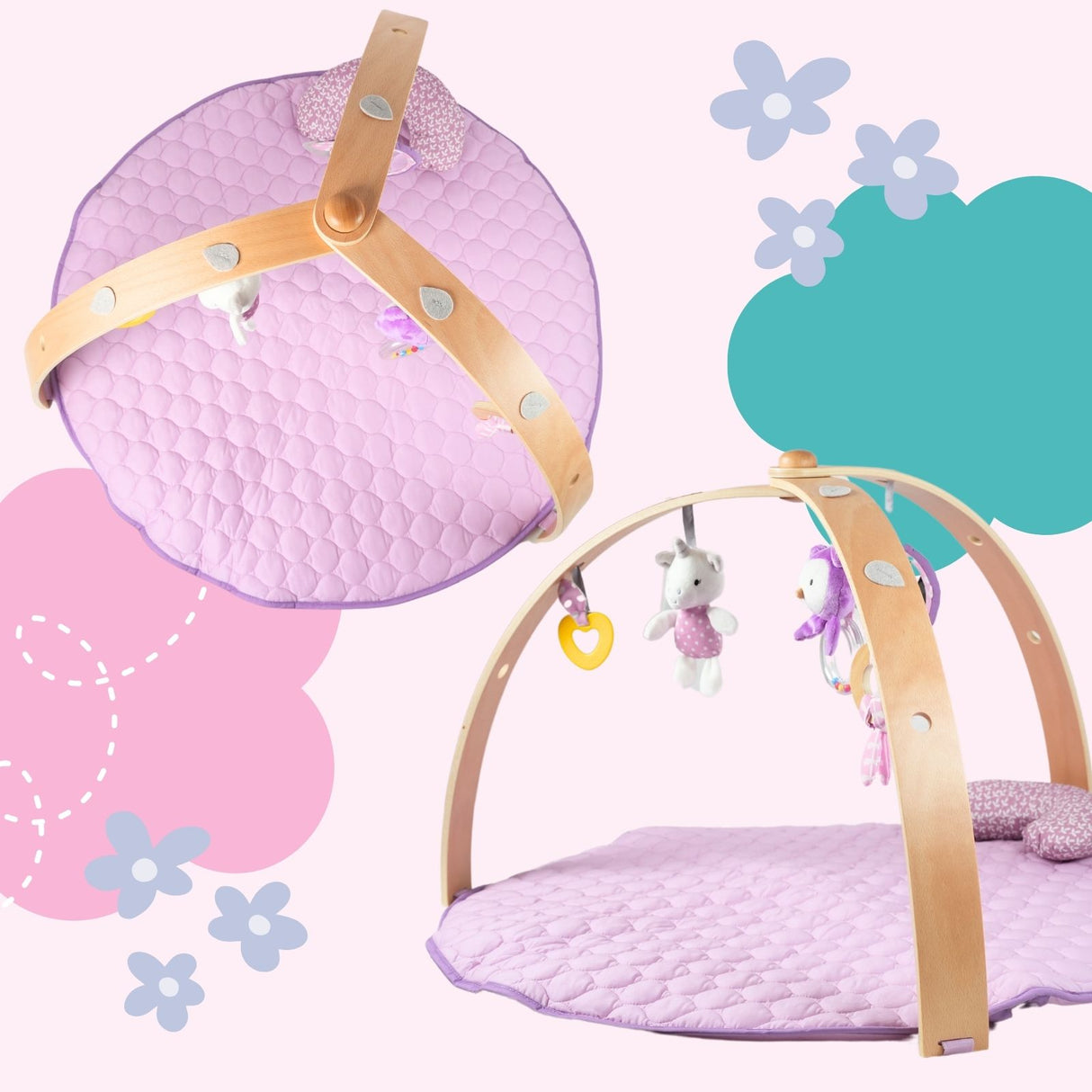 Baby-Spieldecke Spielmatte Krabbeldecke mit Spielbogen Activity Decke