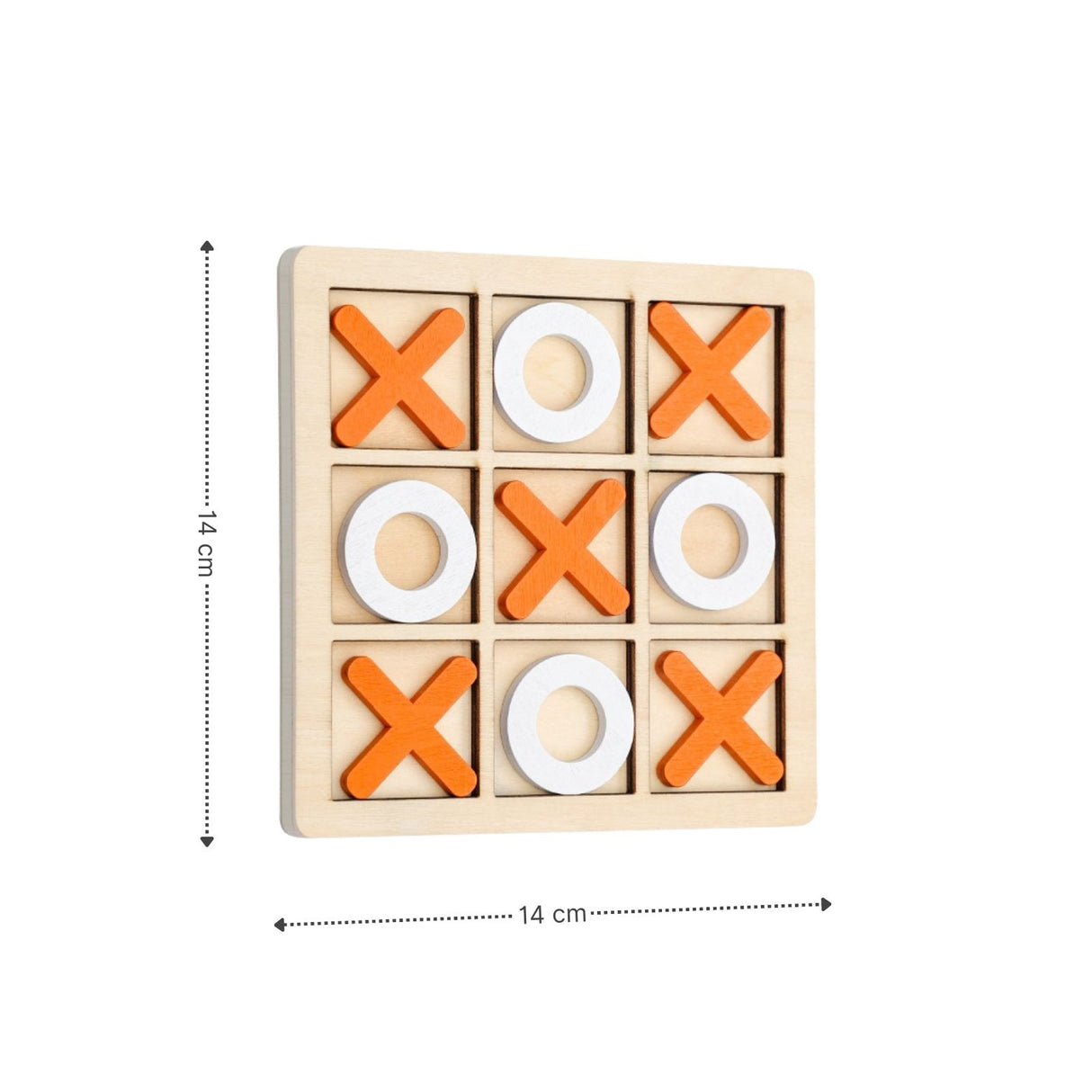 Tic Tac Toe Geschicklichkeitsspiel Drei gewinnt X und O Holzspielzeug
