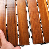 4er-Set Akazienholz-Fliesen Klickfliesen Bodenplatten Holzfliesen