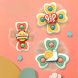 4er-Set Saugnapf-Kreisel Badespielzeug Fidget Spinner Babyspielzeug