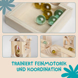 80-tlg. Holz-Kugelbahn Kugelbahn-Bausatz Murmelbahn Murmel-Stufenbahn