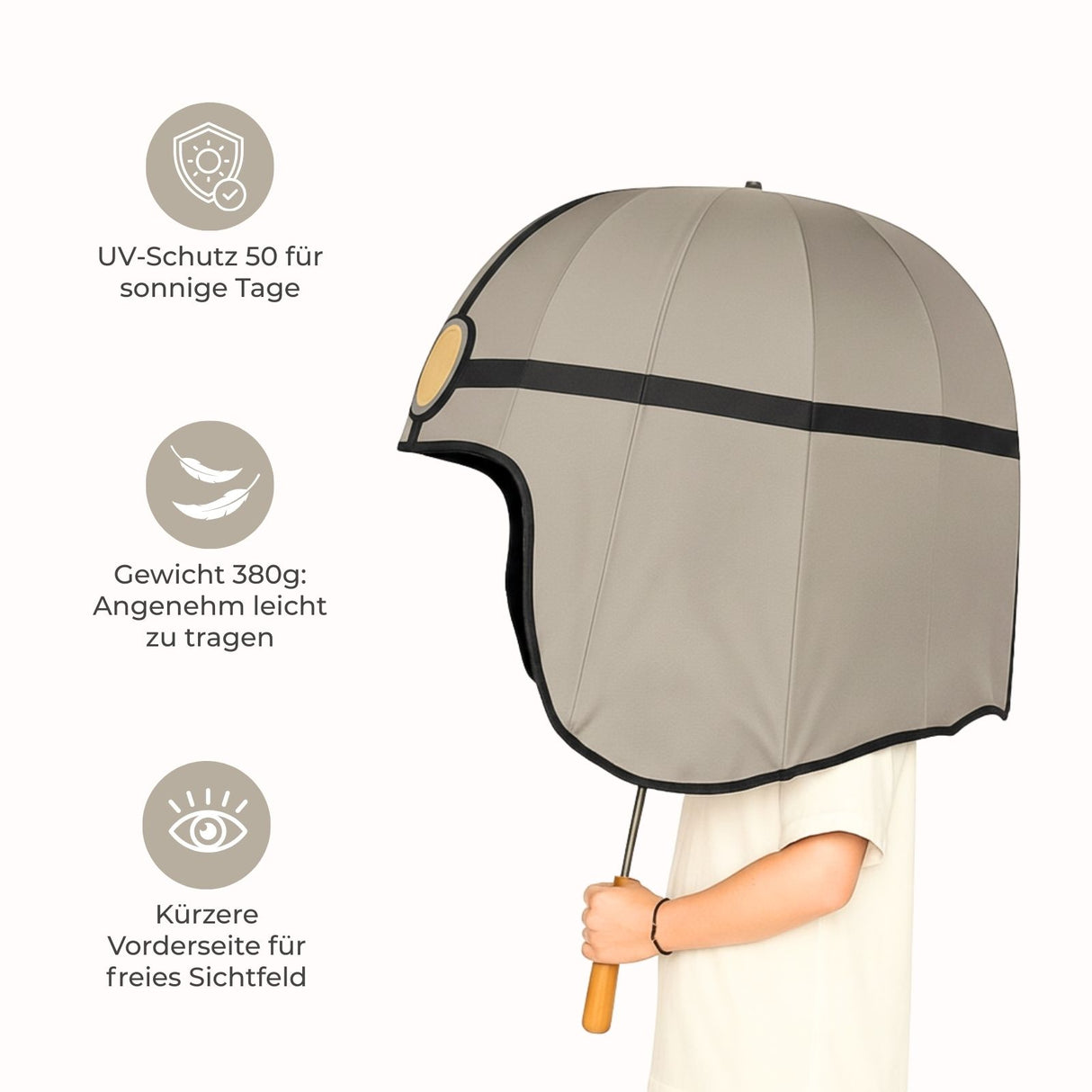 Helm-Regenschirm Stockschirm Regenschirm mit UV-Schutz Sonnenschirm