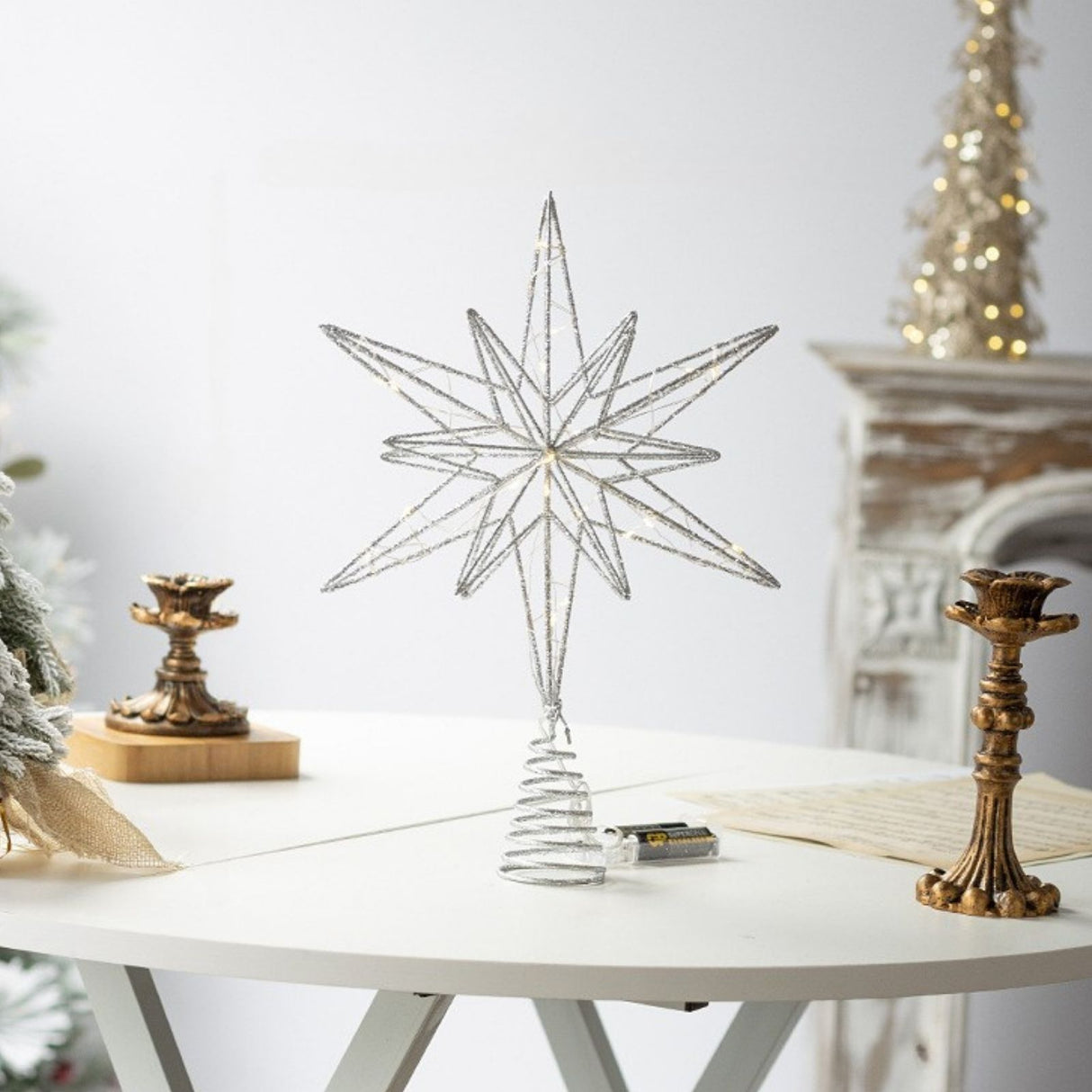Christbaumspitze Weihnachtsbaumschmuck LED-Stern Weihnachtsdeko