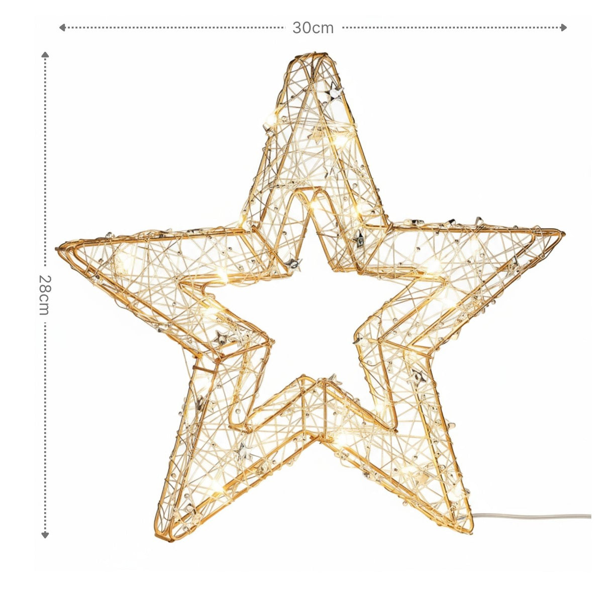 LED-Dekostern offen Drahtstern 3D Leuchtstern Weihnachtsstern