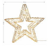 LED-Dekostern offen Drahtstern 3D Leuchtstern Weihnachtsstern