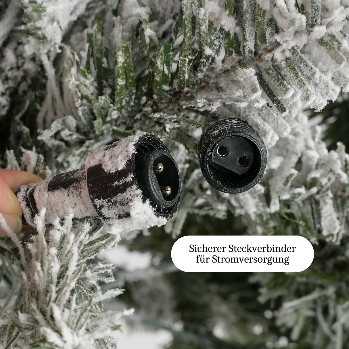 Weihnachtsbaum 210cm mit Schnee und LED Kunsttanne Tanne Christbaum