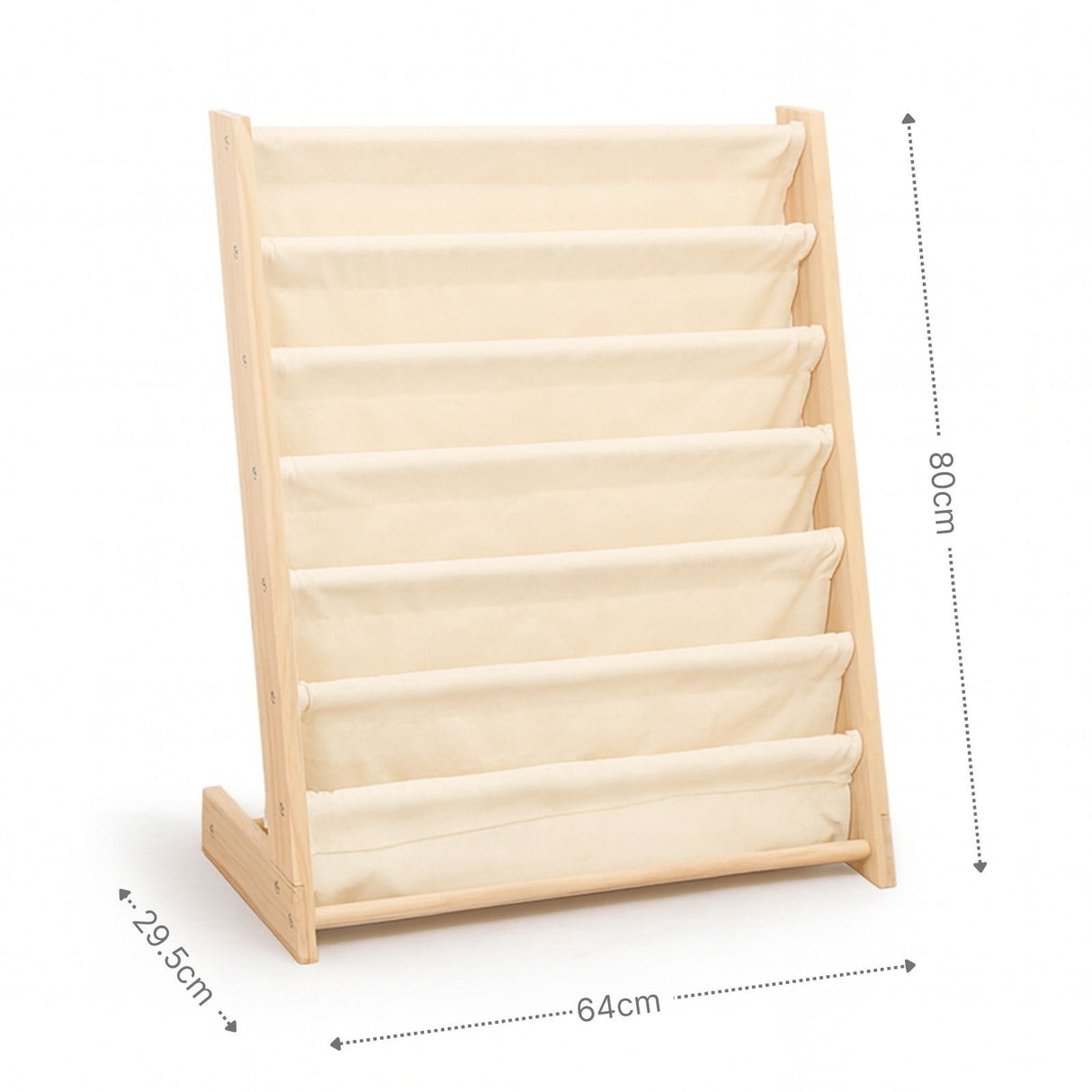 Holzregal mit Baumwolltuch Kinderregal Bücherregal Kinderbuchregal