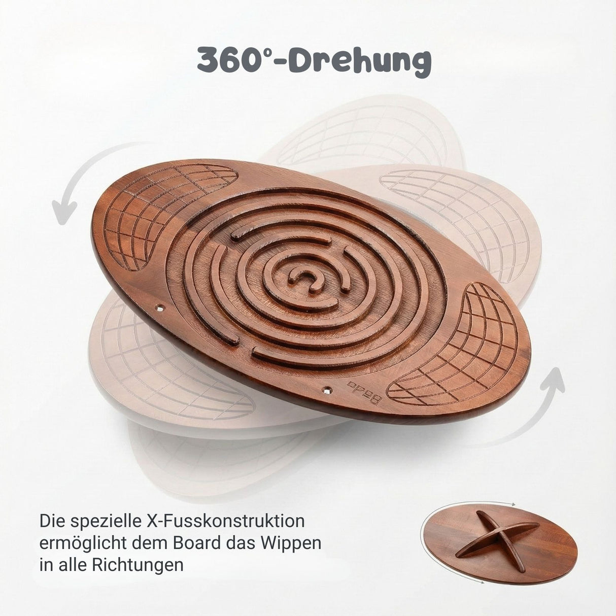 Kinder-Balanceboard aus Holz mit Labyrinth-Spiel Balancierbrett Wippe