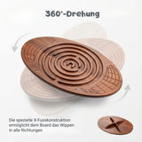 Kinder-Balanceboard aus Holz mit Labyrinth-Spiel Balancierbrett Wippe