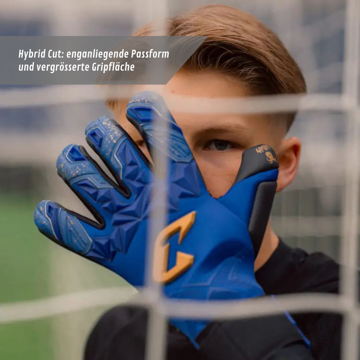Fussballhandschuhe Pulse X Blue Gr. 7 Torwart Goalie Handschuhe