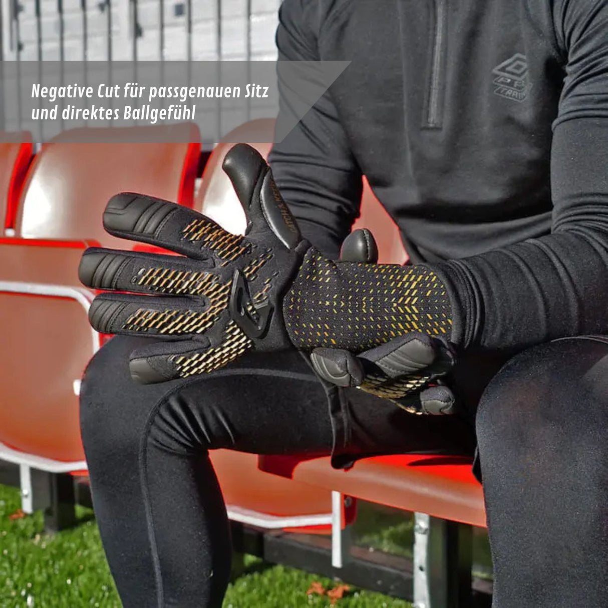 Fussballhandschuhe Revolution Gold Gr. 9.5 Torwart Goalie Handschuhe