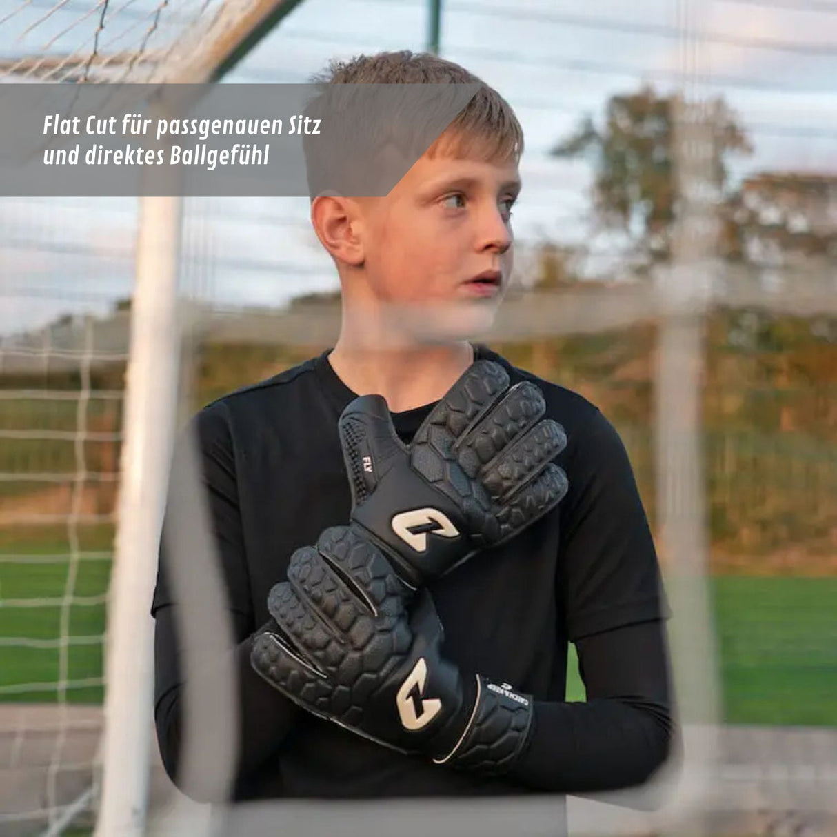 Fussballhandschuhe Fly Kids Dark Soul Gr. 5 Torwart Goalie Handschuhe