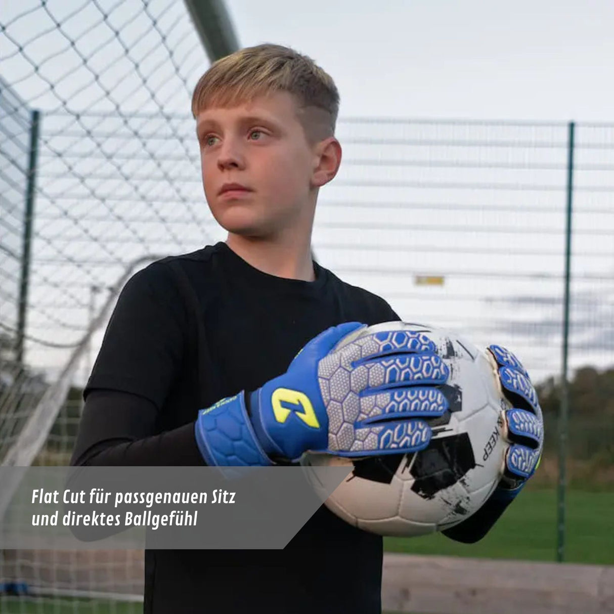 Fussballhandschuhe Fly Kids Blue Soul Gr. 3 Torwart Goalie Handschuhe