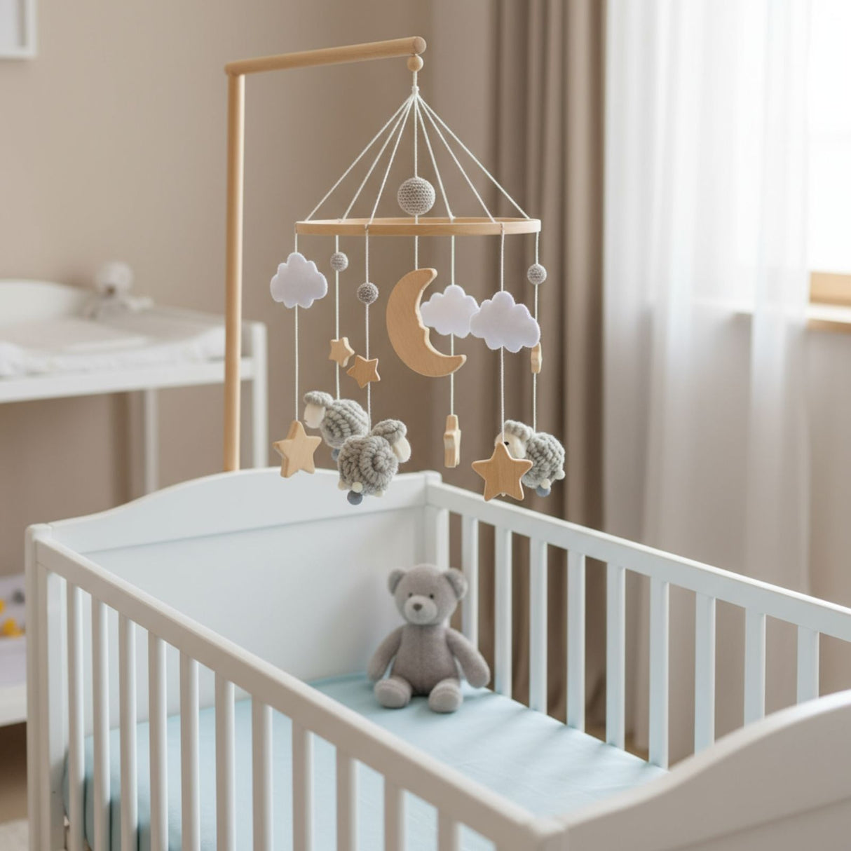 Babymobile Schafe Hängemobile Mobile Babyspielzeug Schlafmobile