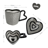 Herztasse mit Untertasse Kaffeetasse Henkeltasse Teetasse Becher