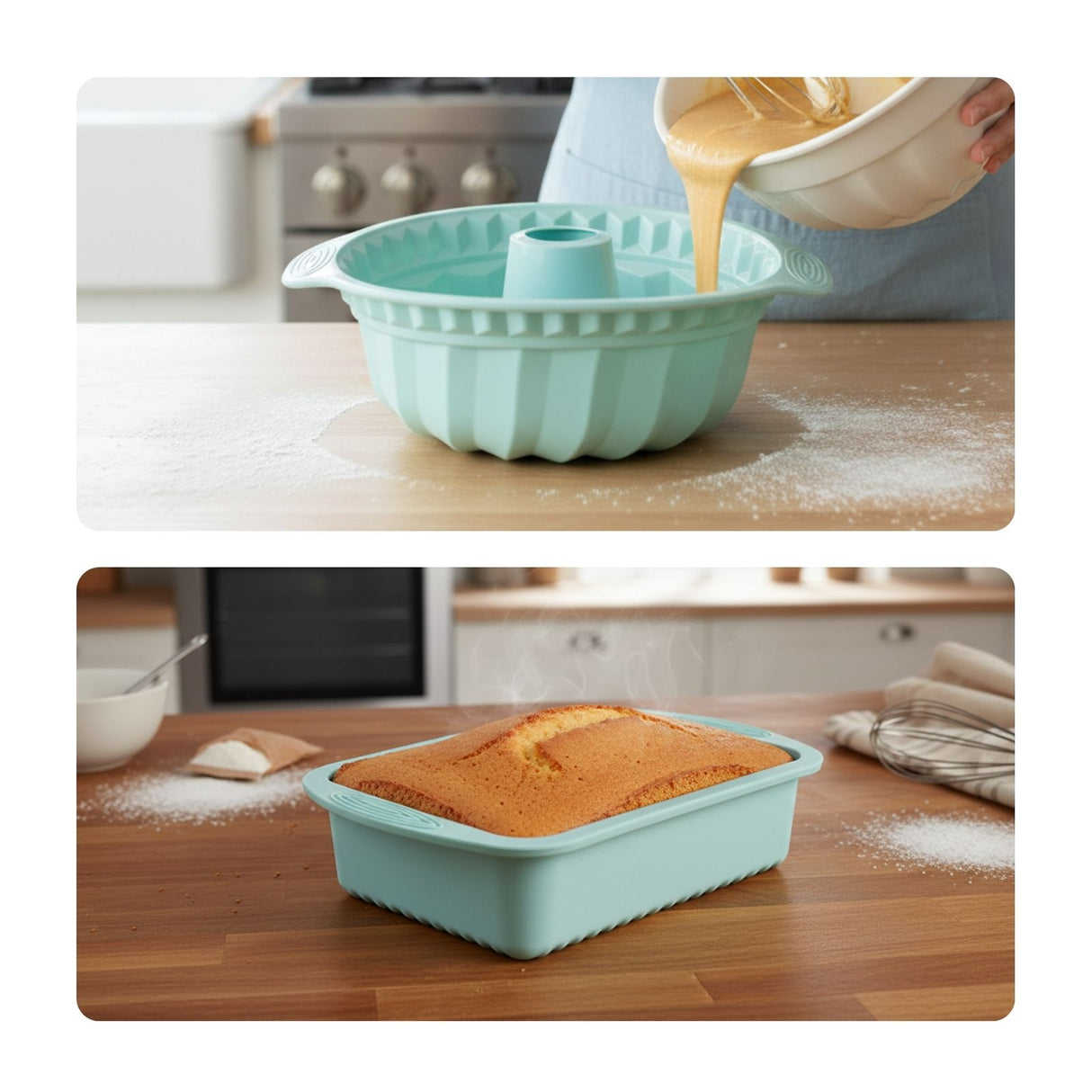 30-tlg. Silikon-Backformen-Set Kuchenform Kastenform Gugelhupfform
