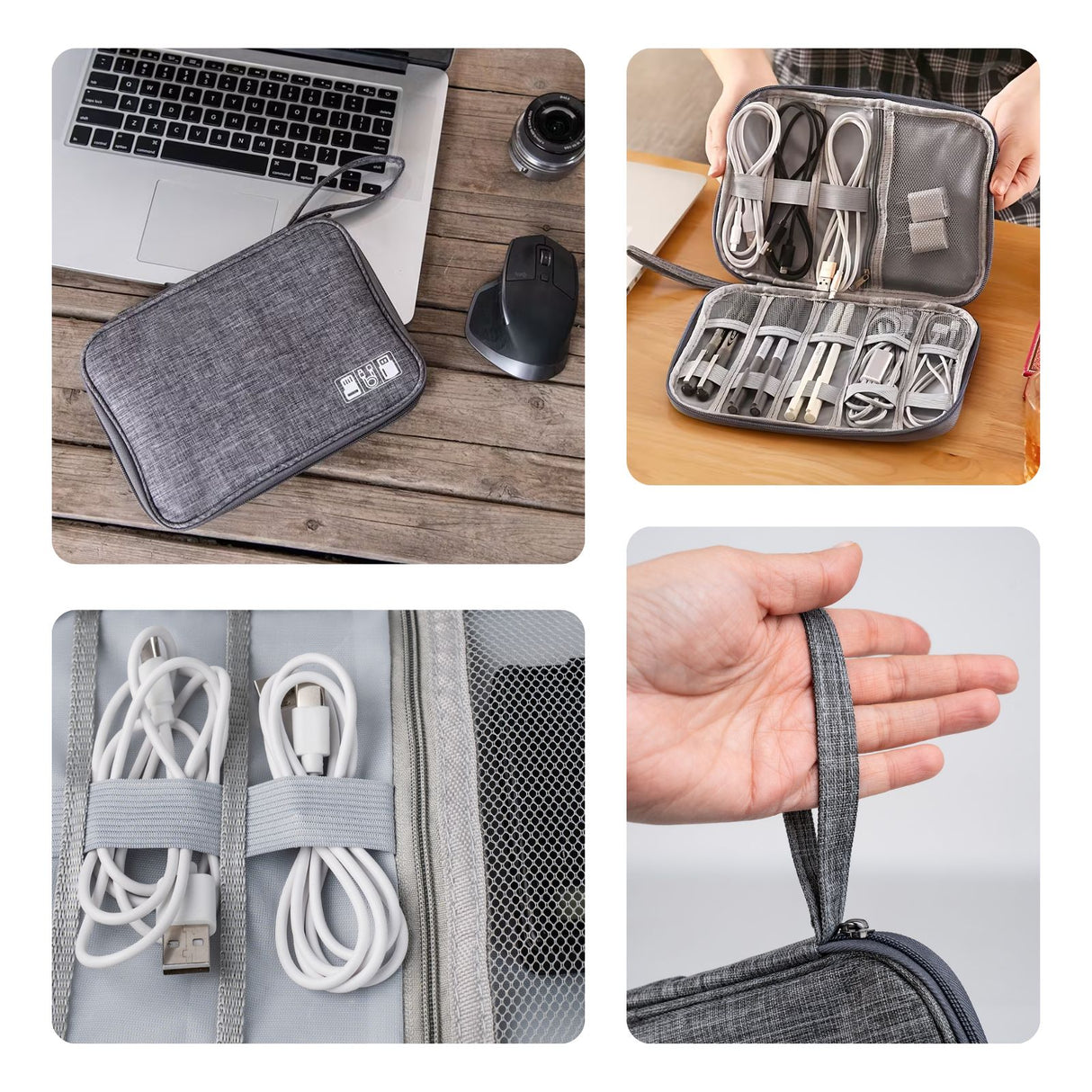 Kabel-Aufbewahrungstasche Zubehör-Organizer Zubehörtasche Kabeltasche