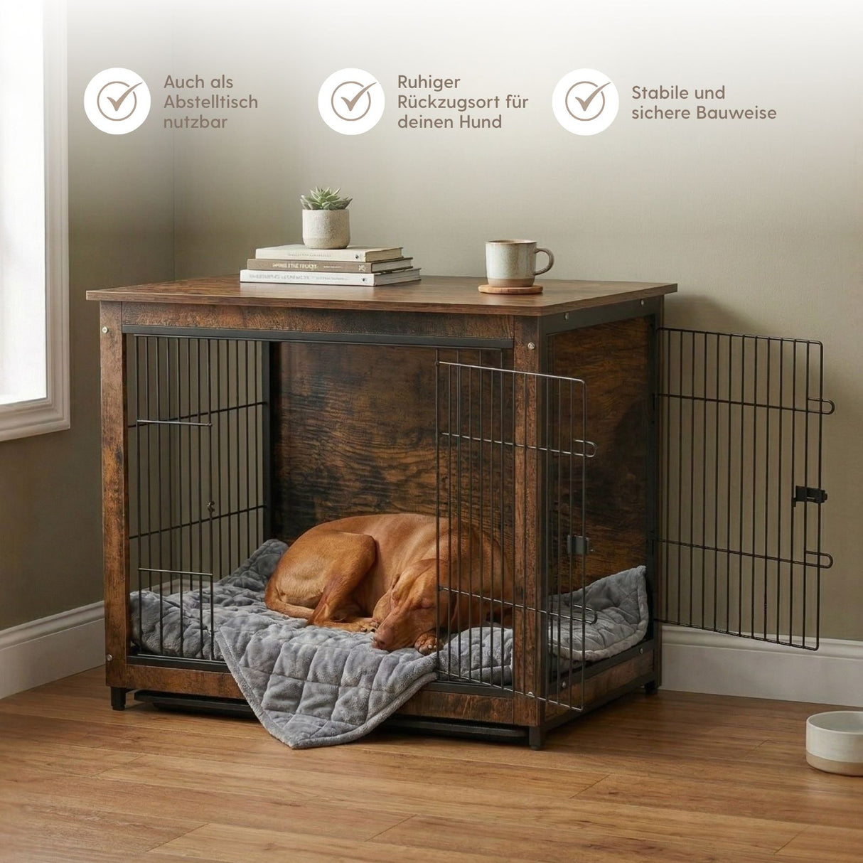 Möbel-Hundebox Grösse L Hundekäfig Haustierkäfig Beistelltisch