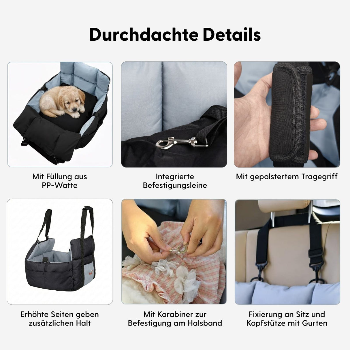 Hunde-Transporttasche Tragetasche für Hunde Hundeautositz Hundetasche