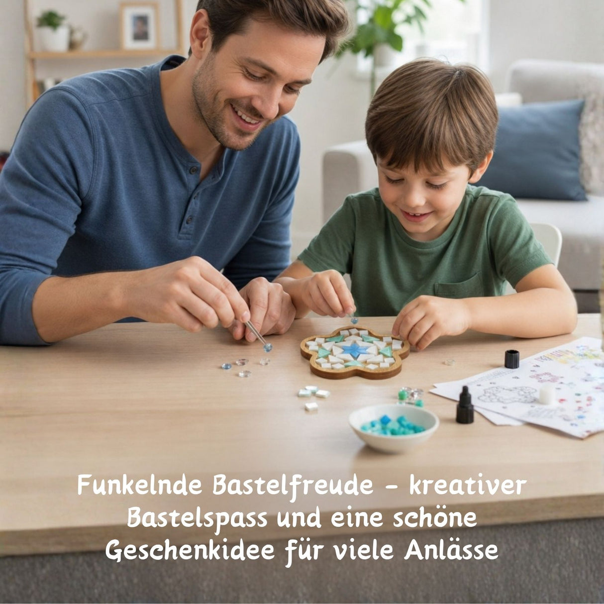 2er-Set DIY-Mosaik-Untersetzer Sonne Stern Untersetzer-Bastelset