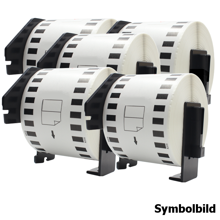 Kompatibel Etikette 50mm x 30,48m Brother DK-22223 5-Pack
