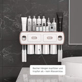 Multifunktionaler Zahnbürstenhalter mit Schublade Zahnpastaspender Set