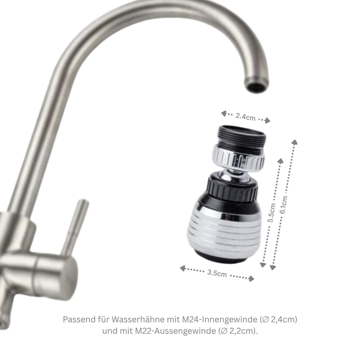 Wasserhahnaufsatz Wasserhahnkopf Strahlregler Wasserhahndüse