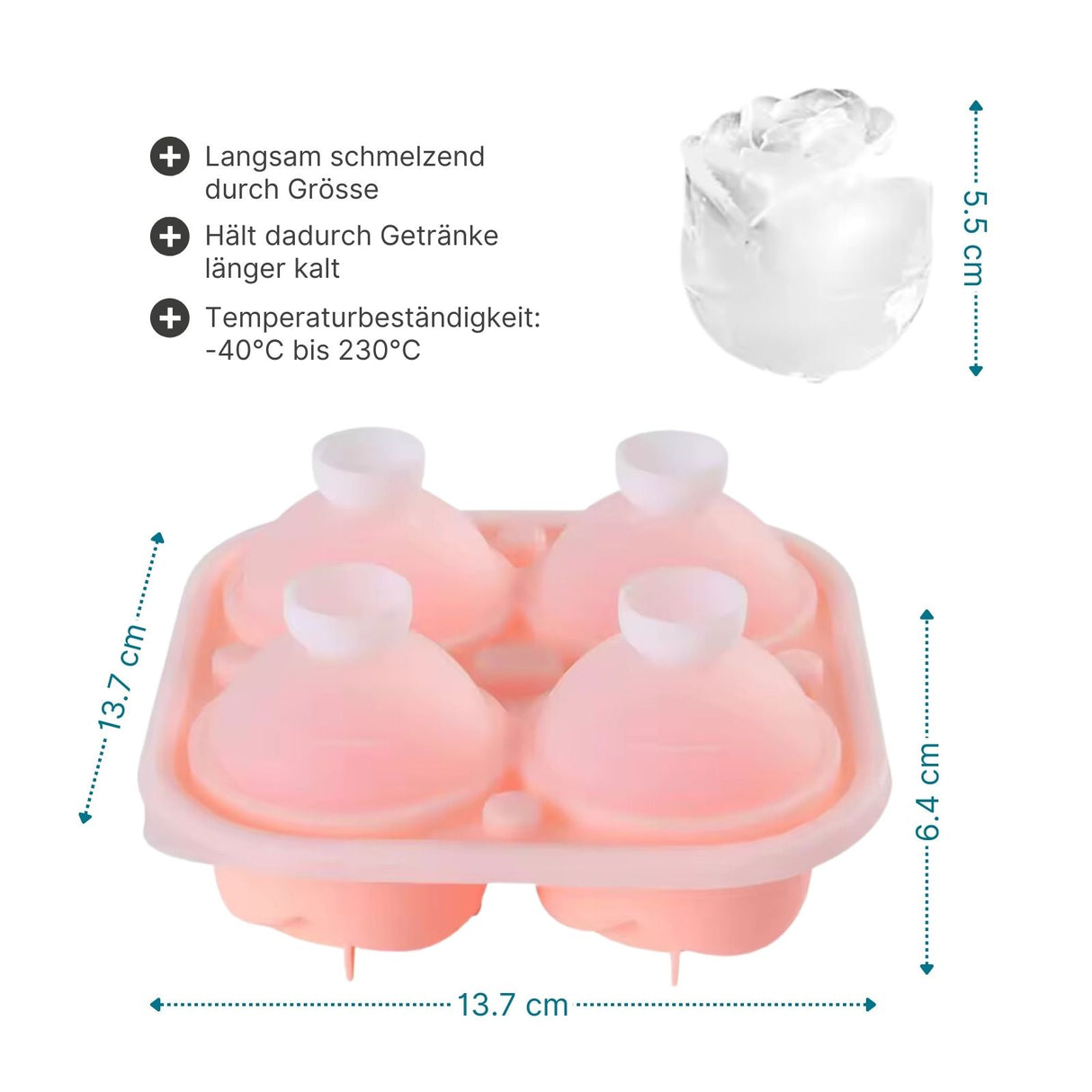 Rosen-Eiswürfelform Eiswürfelbereiter Silikonform Cake-Pop-Form