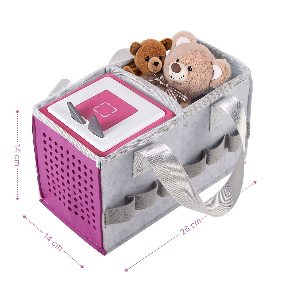 Organizer-Tasche für Hörspiel Aufbewahrungstasche für Hörspielbox und Figuren Pink