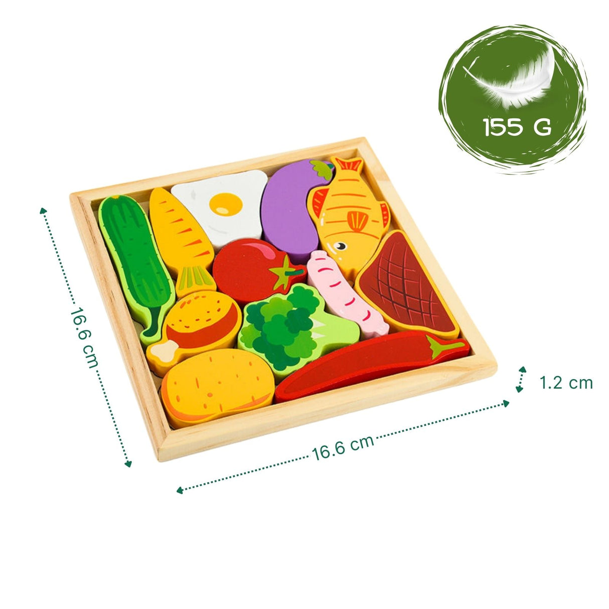 Holz-Puzzle für Kleinkinder Lebensmittelpuzzle Bildungsspielzeug
