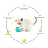 Interaktives Katzenspielzeug Balance-Schwung-Spielzeug Katzenfederspielzeug Katzenkugel