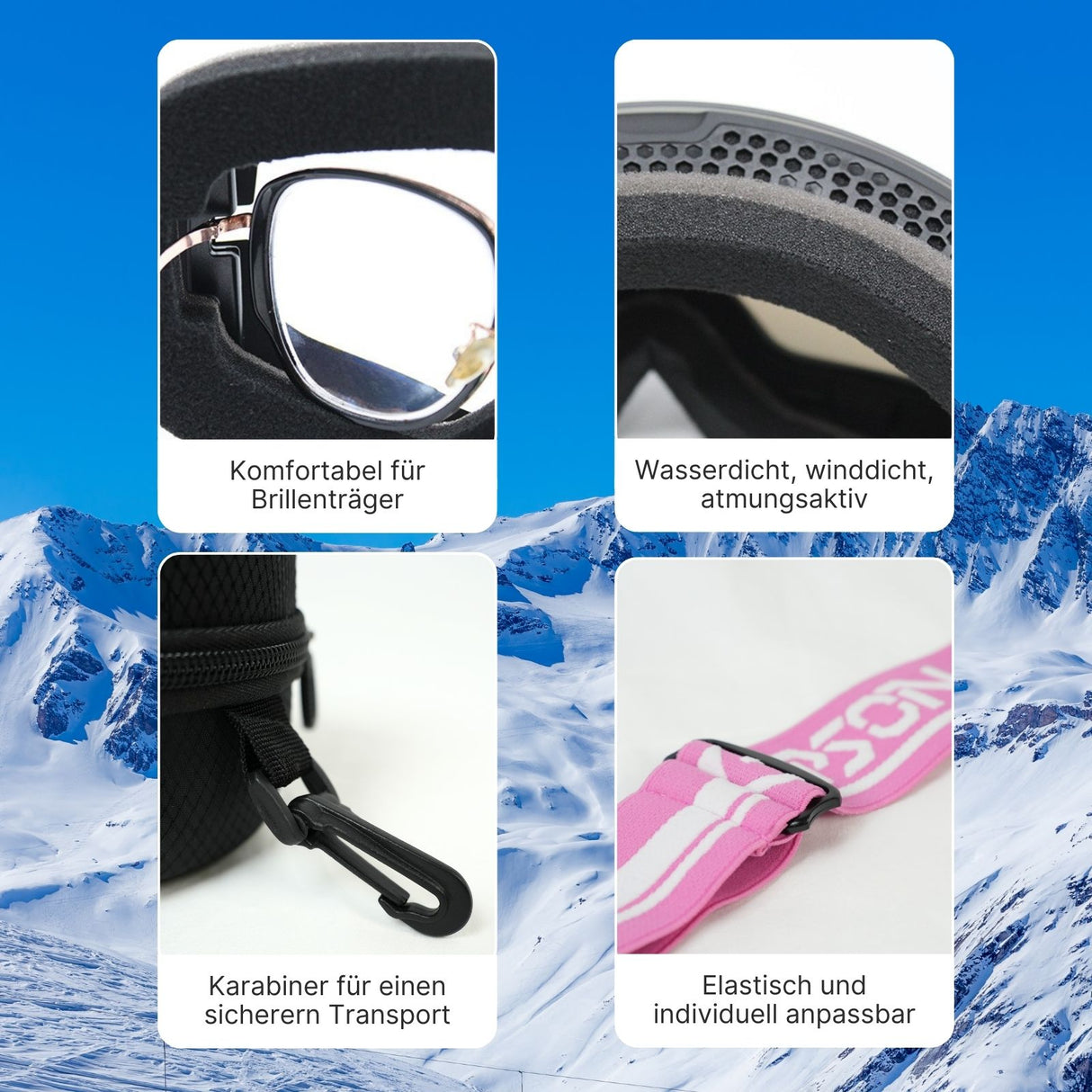 Magnetische Wintersportbrille Schutzbrille Snowboardbrille Skibrille