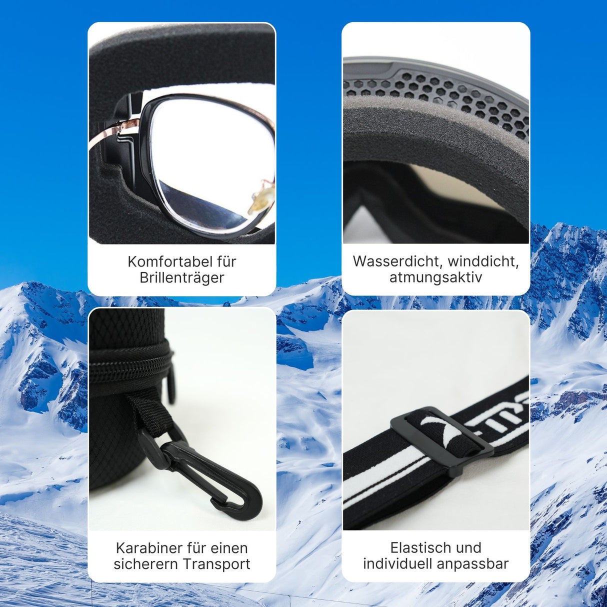Magnetische Skibrille Wintersportbrille Schutzbrille Snowboardbrille