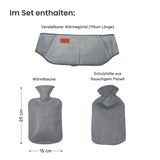 Wärmegürtel- und Wärmflaschen-Set Handwärmer Bauchwärmer Heizflasche