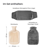 Wärmegürtel- und Wärmflaschen-Set Bauchwärmer Handwärmer Heizflasche