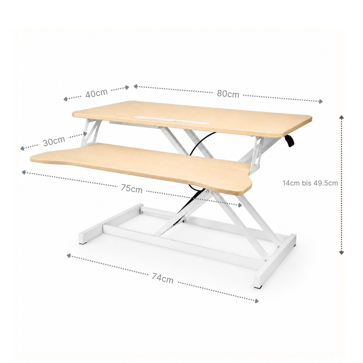 Bürotisch pneumatischer Aufsatz Notebook Schreibtisch Hubtisch Office Desk Arbeitstisch